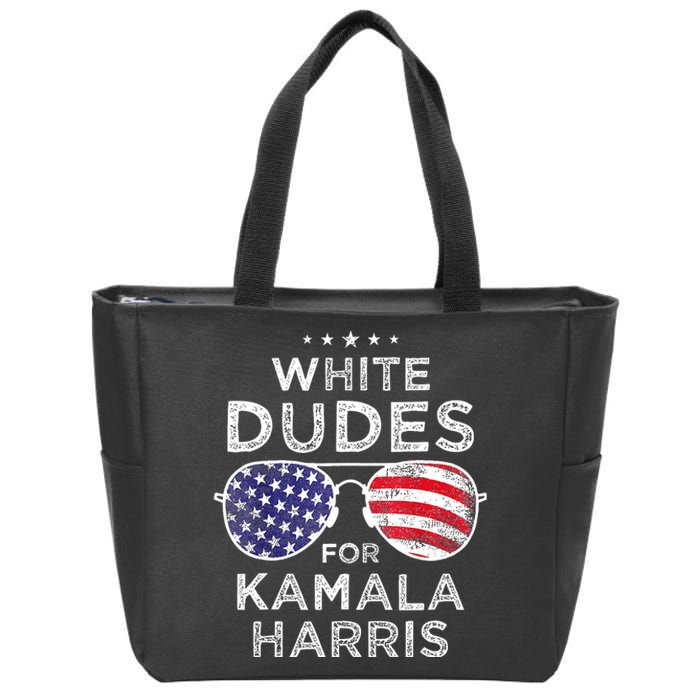 White Dudes For Kamala Harris Zip Tote Bag