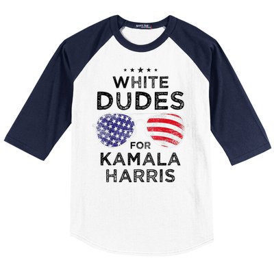 White Dudes For Kamala Harris Baseball Sleeve Shirt