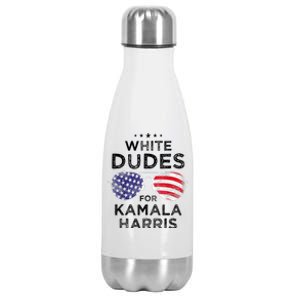 White Dudes For Kamala Harris Stainless Steel Insulated Water Bottle