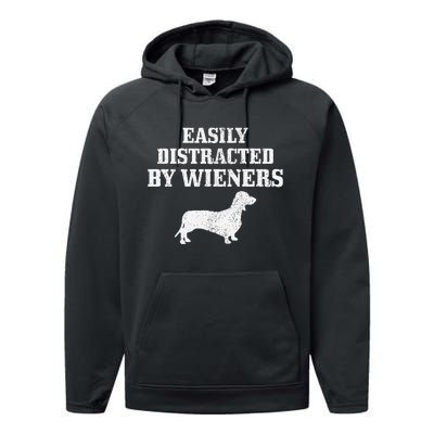 Wiener Dog Funny Weiner Doxie Dachshund Mom Dad Gift Performance Fleece Hoodie