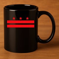 Washington Dc Flag 11oz C Handle Ceramic Mug