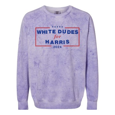 White Dudes For Harris2024 Gift Colorblast Crewneck Sweatshirt