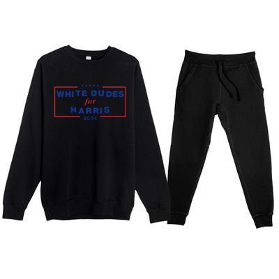 White Dudes For Harris2024 Gift Premium Crewneck Sweatsuit Set