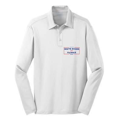 White Dudes For Harris2024 Gift Silk Touch Performance Long Sleeve Polo