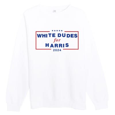 White Dudes For Harris2024 Gift Premium Crewneck Sweatshirt