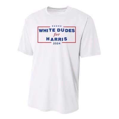 White Dudes For Harris2024 Gift Performance Sprint T-Shirt