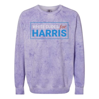 White Dudes For Kamala Harris 2024 President Gift Colorblast Crewneck Sweatshirt