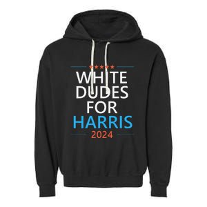 White Dudes For Harris 2024 Garment-Dyed Fleece Hoodie