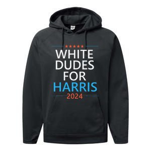 White Dudes For Harris 2024 Performance Fleece Hoodie