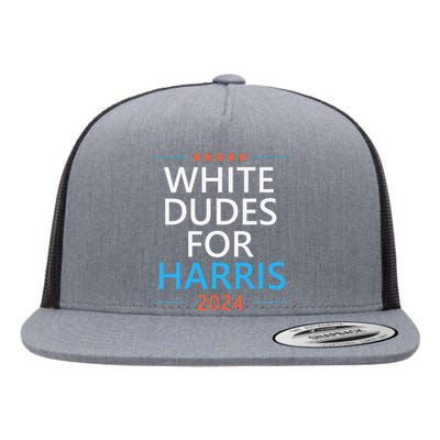 White Dudes For Harris 2024 Flat Bill Trucker Hat