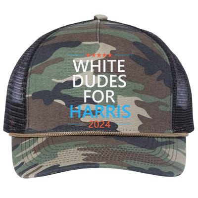 White Dudes For Harris 2024 Retro Rope Trucker Hat Cap