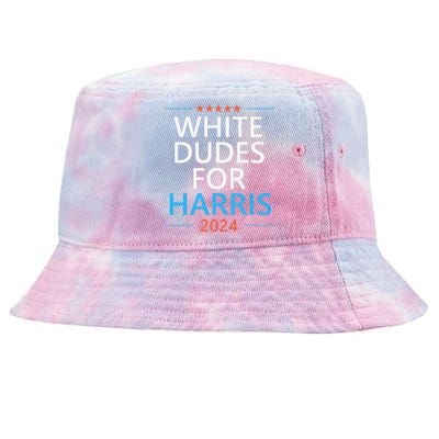 White Dudes For Harris 2024 Tie-Dyed Bucket Hat