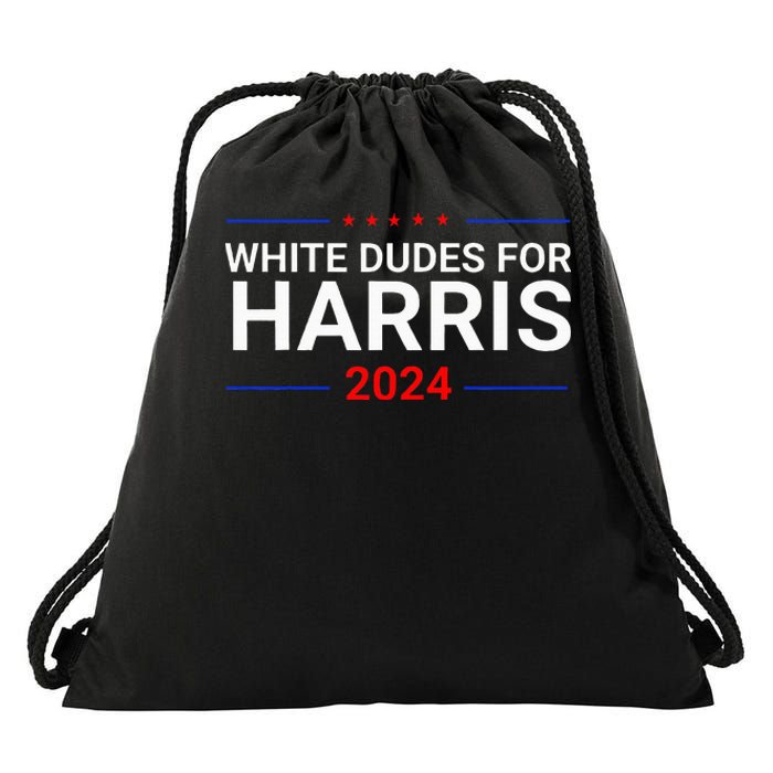 White Dudes For Harris Drawstring Bag