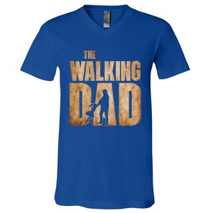 Walking Dad Funny Fathers Day From Daughter Gift V-Neck T-Shirt