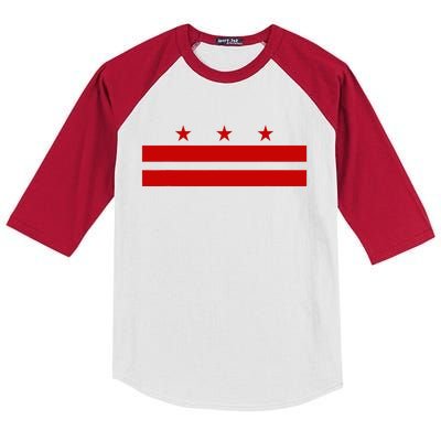 Washington D.C. Flag A Capital City Kids Colorblock Raglan Jersey