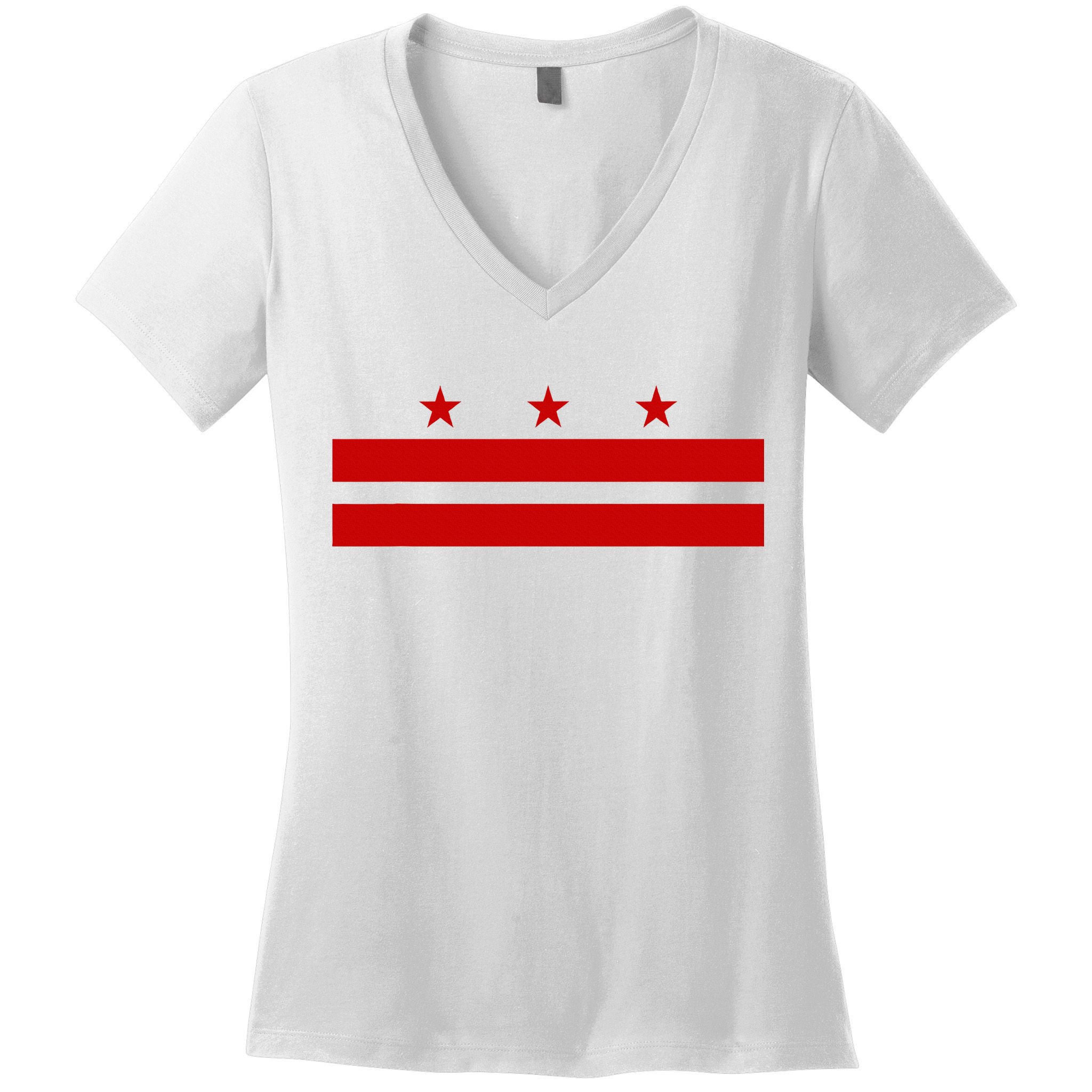 Washington D.C. Flag A Capital City Women's V-Neck T-Shirt