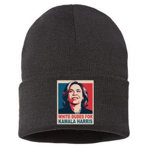 White Dudes For Kamala Harris 2024 Gift Sustainable Knit Beanie