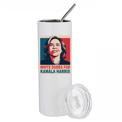 White Dudes For Kamala Harris 2024 Gift Stainless Steel Tumbler