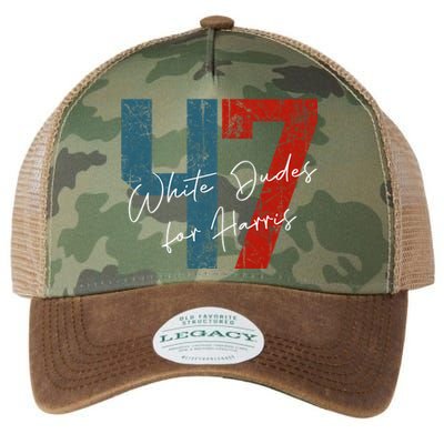 White Dudes For Harris Kamala Harris 2024 47th President Legacy Tie Dye Trucker Hat