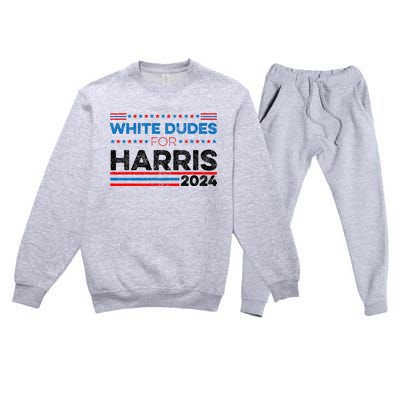 White Dudes For Kamala Harris Premium Crewneck Sweatsuit Set