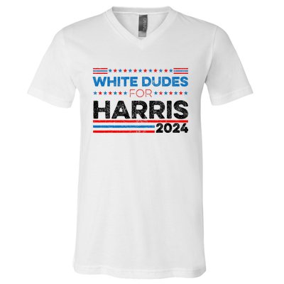 White Dudes For Kamala Harris V-Neck T-Shirt