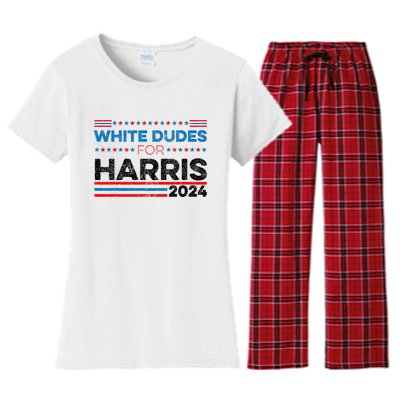 White Dudes For Kamala Harris Women's Flannel Pajama Set