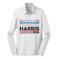 White Dudes For Kamala Harris Silk Touch Performance Long Sleeve Polo