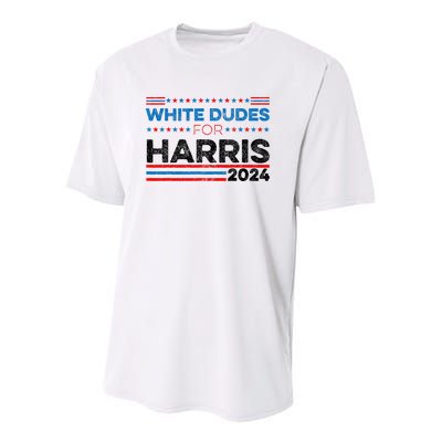 White Dudes For Kamala Harris Youth Performance Sprint T-Shirt