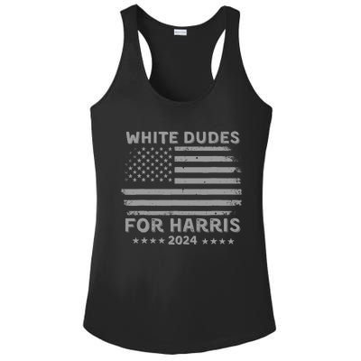 White Dudes For Harris2024 Usa Flag Ladies PosiCharge Competitor Racerback Tank