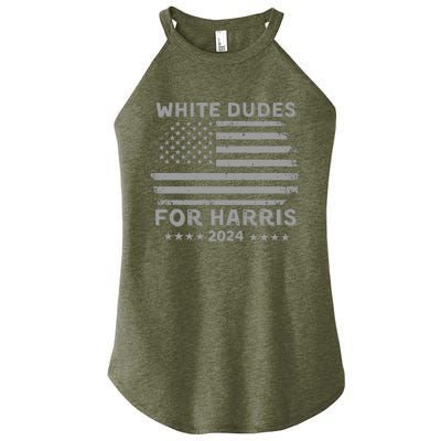 White Dudes For Harris2024 Usa Flag Women's Perfect Tri Rocker Tank