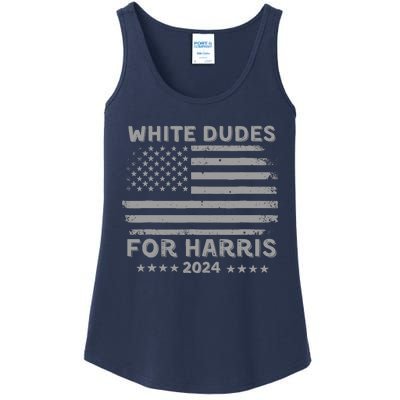 White Dudes For Harris2024 Usa Flag Ladies Essential Tank