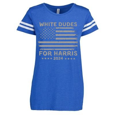 White Dudes For Harris2024 Usa Flag Enza Ladies Jersey Football T-Shirt