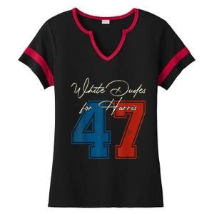 White Dudes For Harris Kamala 47th President Usa Election Ladies Halftime Notch Neck Tee