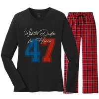 White Dudes For Harris Kamala 47th President Usa Election Women's Long Sleeve Flannel Pajama Set 