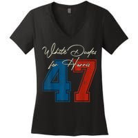 White Dudes For Harris Kamala 47th President Usa Election Women's V-Neck T-Shirt