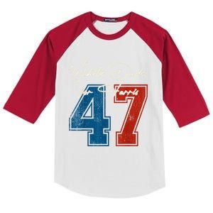 White Dudes For Harris Kamala 47th President Usa Election Kids Colorblock Raglan Jersey