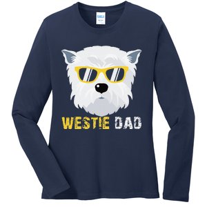 Westie Dad For Dog Owners Fathers Day Ladies Long Sleeve Shirt