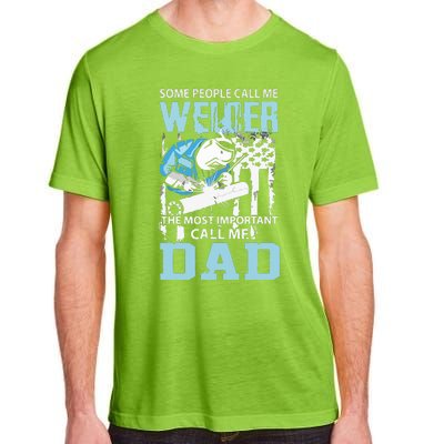 Welder Dad Fathers Day Funny Daddy Welding Dad Adult ChromaSoft Performance T-Shirt