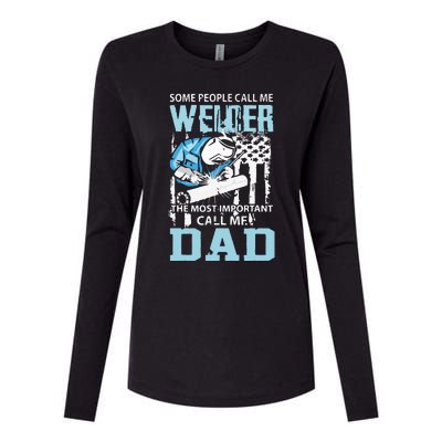 Welder Dad Fathers Day Funny Daddy Welding Dad Womens Cotton Relaxed Long Sleeve T-Shirt