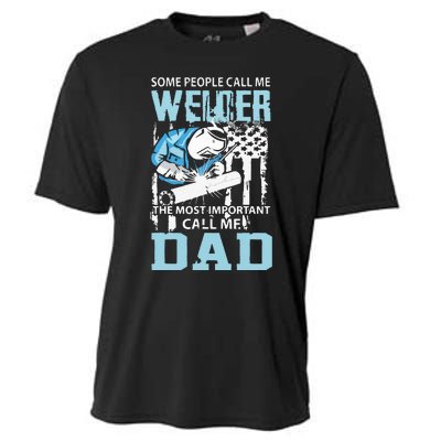 Welder Dad Fathers Day Funny Daddy Welding Dad Cooling Performance Crew T-Shirt