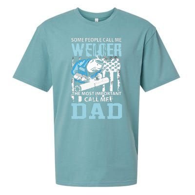 Welder Dad Fathers Day Funny Daddy Welding Dad Sueded Cloud Jersey T-Shirt