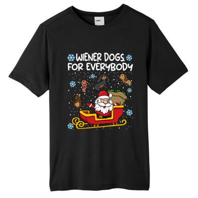 Wiener Dogs For Everybody Santa Funny Christmas Dachshund Tall Fusion ChromaSoft Performance T-Shirt