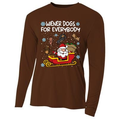 Wiener Dogs For Everybody Santa Funny Christmas Dachshund Cooling Performance Long Sleeve Crew