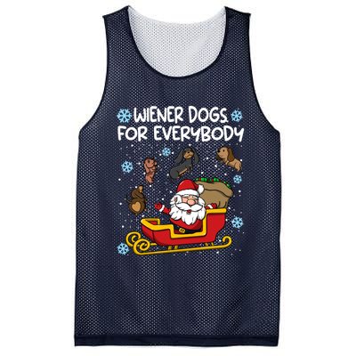 Wiener Dogs For Everybody Santa Funny Christmas Dachshund Mesh Reversible Basketball Jersey Tank