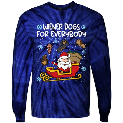 Wiener Dogs For Everybody Santa Funny Christmas Dachshund Tie-Dye Long Sleeve Shirt