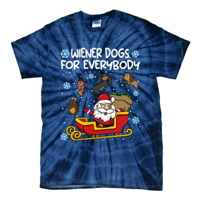 Wiener Dogs For Everybody Santa Funny Christmas Dachshund Tie-Dye T-Shirt