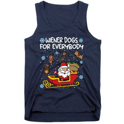 Wiener Dogs For Everybody Santa Funny Christmas Dachshund Tank Top