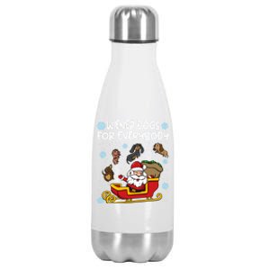 Wiener Dogs For Everybody Santa Funny Christmas Dachshund Stainless Steel Insulated Water Bottle