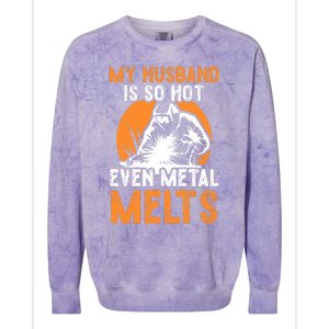 Welding Design For Your Wife Of A Welder Colorblast Crewneck Sweatshirt