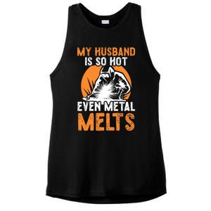 Welding Design For Your Wife Of A Welder Ladies PosiCharge Tri-Blend Wicking Tank